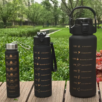 Pack de 3 botellas motivacionales de hidratación
