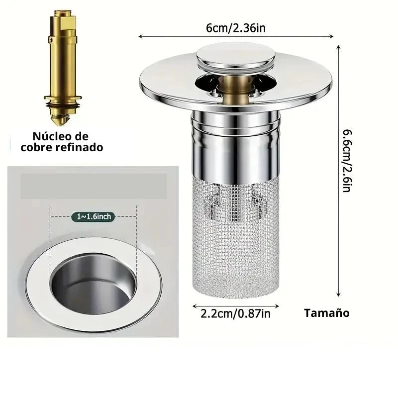 Filtro de Malla Para Desagüe Tapón para Baño, Lavamanos, Ducha